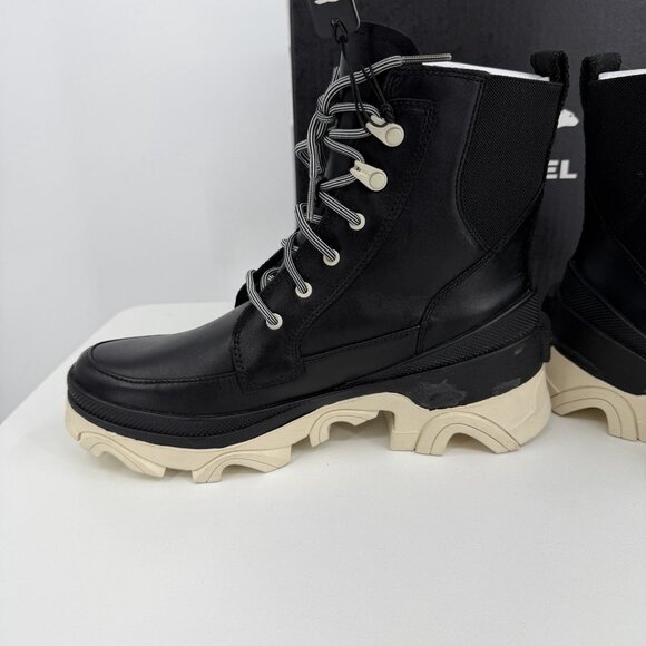 Sorel Women's Brex Lace-up Boots size 7 Black/Chalk WATERPROOF Leather - Picture 3 of 9